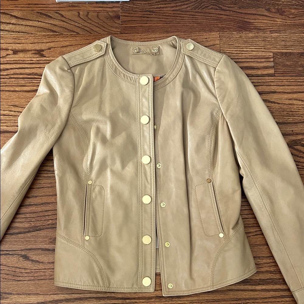 Tory Burch Beige Leather Jacket